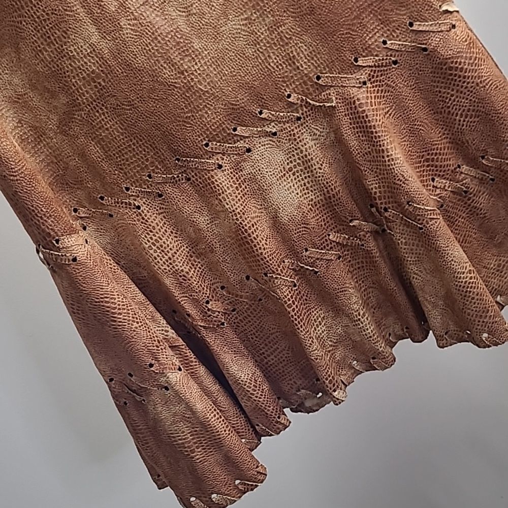 Sharon Young sz 4 faux leather skirt cow girl - Picture 2 of 8